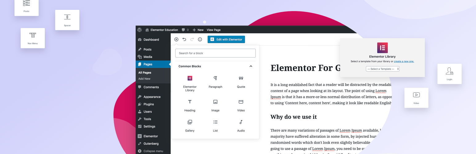 Gutenberg & Elementor Templates - WordPress - Lorelei Web